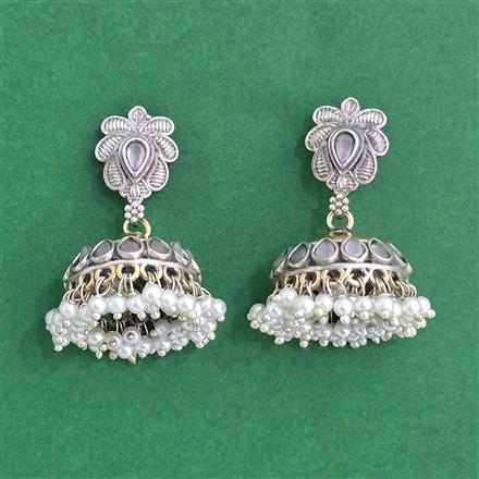 Oxidised Jhumki With 2 Tone Plating