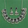 Peacock Necklace Set With Oxidised Plating