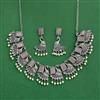 Peacock Necklace Set With Oxidised Plating