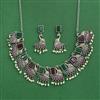 Peacock Necklace Set With Oxidised Plating