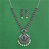 Moti Necklace Set With Oxidised Plating