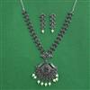 Moti Necklace Set With Oxidised Plating