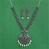 Moti Necklace Set With Oxidised Plating
