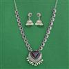 Moti Necklace Set With Oxidised Plating