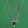 Moti Necklace Set With Oxidised Plating