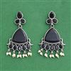 Moti Earring With Oxidised Plating