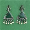 Moti Earring With Oxidised Plating
