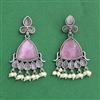 Moti Earring With Oxidised Plating