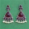 Moti Earring With Oxidised Plating