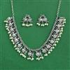 Moti Necklace Set With Oxidised Plating