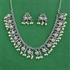 Moti Necklace Set With Oxidised Plating