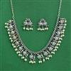 Moti Necklace Set With Oxidised Plating