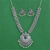 Moti Necklace Set With Oxidised Plating