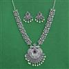 Moti Necklace Set With Oxidised Plating