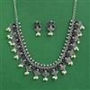 Moti Necklace Set With Oxidised Plating