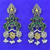 Oxidised Moti Earring With 2 Tone Plating