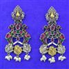 Oxidised Moti Earring With 2 Tone Plating