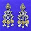 Oxidised Moti Earring With 2 Tone Plating