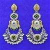 Oxidised Moti Earring With 2 Tone Plating
