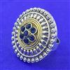 Oxidised Adjustable Ring With 2 Tone Plating