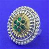 Oxidised Adjustable Ring With 2 Tone Plating