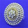 Oxidised Adjustable Ring With 2 Tone Plating