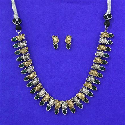 Oxidised Classic Necklace With 2 Tone Plating