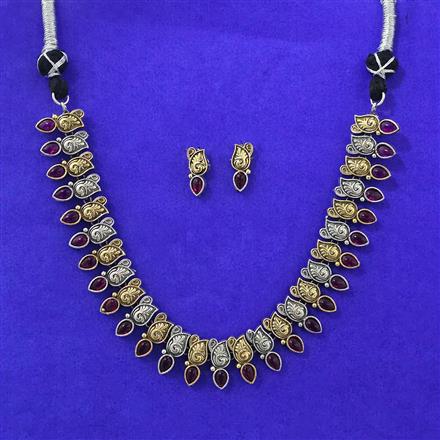 Oxidised Classic Necklace With 2 Tone Plating