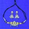 Oxidised Moti Necklace With 2 Tone Plating