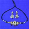 Oxidised Moti Necklace With 2 Tone Plating