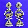 Oxidised Long Earring With 2 Tone Plating