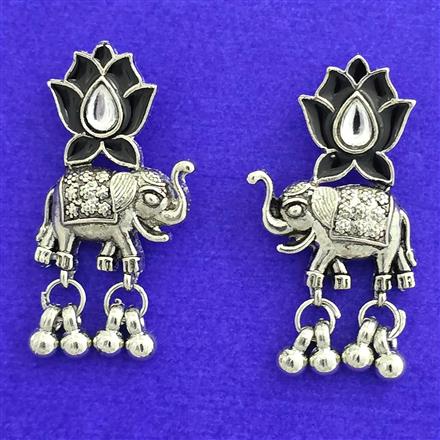 Classic Earring With Oxidised Plating