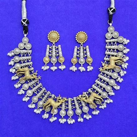 Oxidised Classic Necklace With 2 Tone Plating