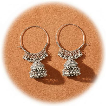 Jhumki With Oxidised Plating