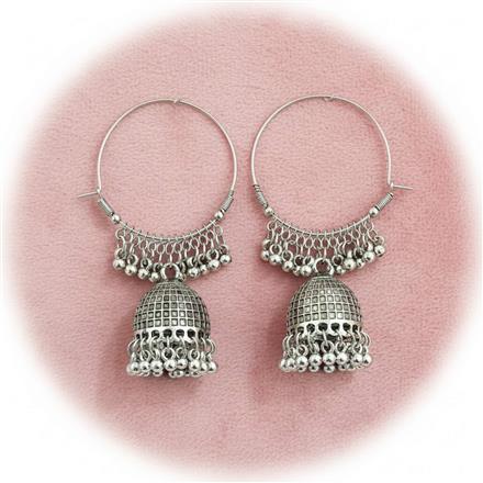 Jhumki With Oxidised Plating