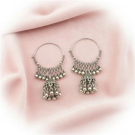 Jhumki With Oxidised Plating