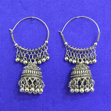 Jhumki With Oxidised Plating