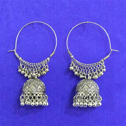 Jhumki With Oxidised Plating