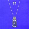 Oxidised Classic Pendant Set With 2 Tone Plating