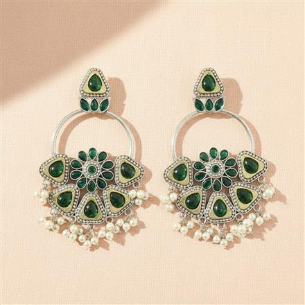 Oxidised Classic Earring With 2 Tone Plating