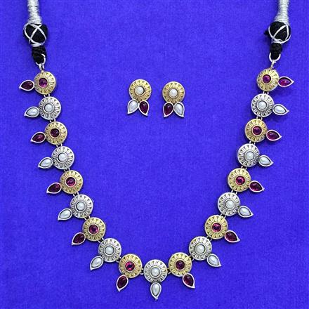 Oxidised Classic Necklace With 2 Tone Plating