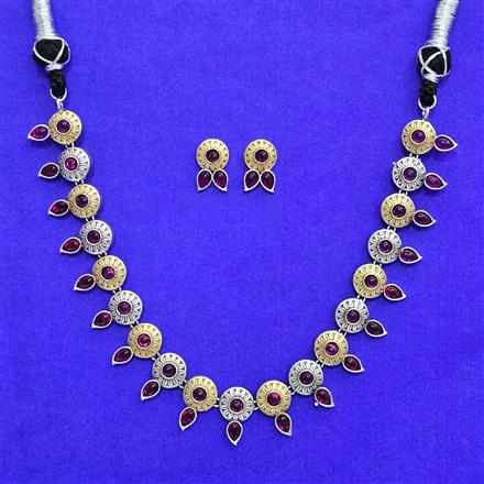 Oxidised Classic Necklace With 2 Tone Plating