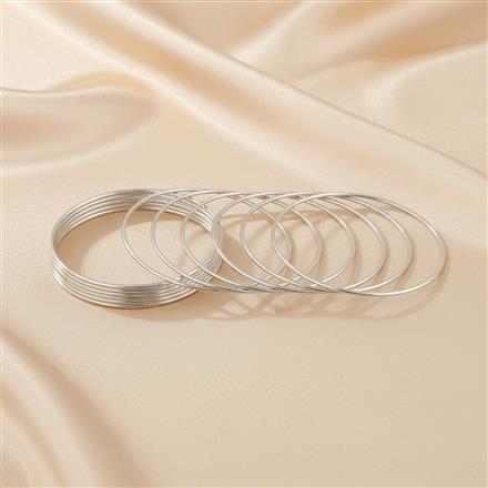 Oxidised Classic Bangles With Rhodium Plating