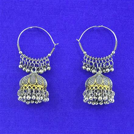 Oxidised Jhumki With 2 Tone Plating