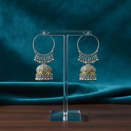 Oxidised Jhumki With 2 Tone Plating