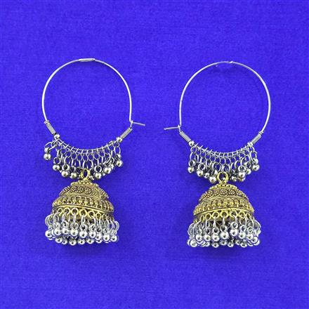 Oxidised Jhumki With 2 Tone Plating