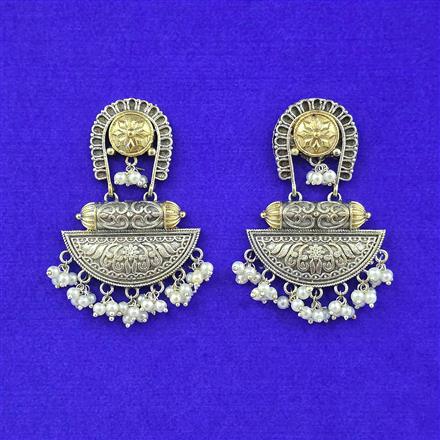 Oxidised Classic Earring With 2 Tone Plating