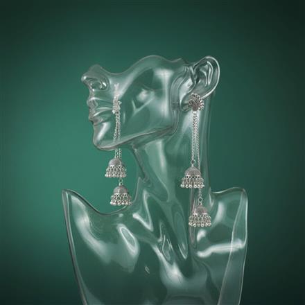 Kashmiri Earring With Oxidised Plating