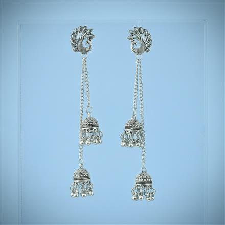 Kashmiri Earring With Oxidised Plating