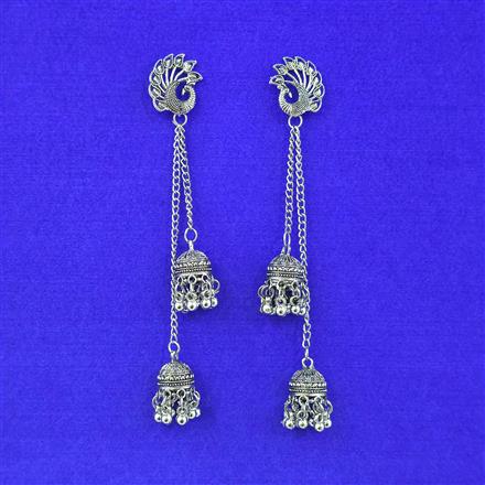 Kashmiri Earring With Oxidised Plating